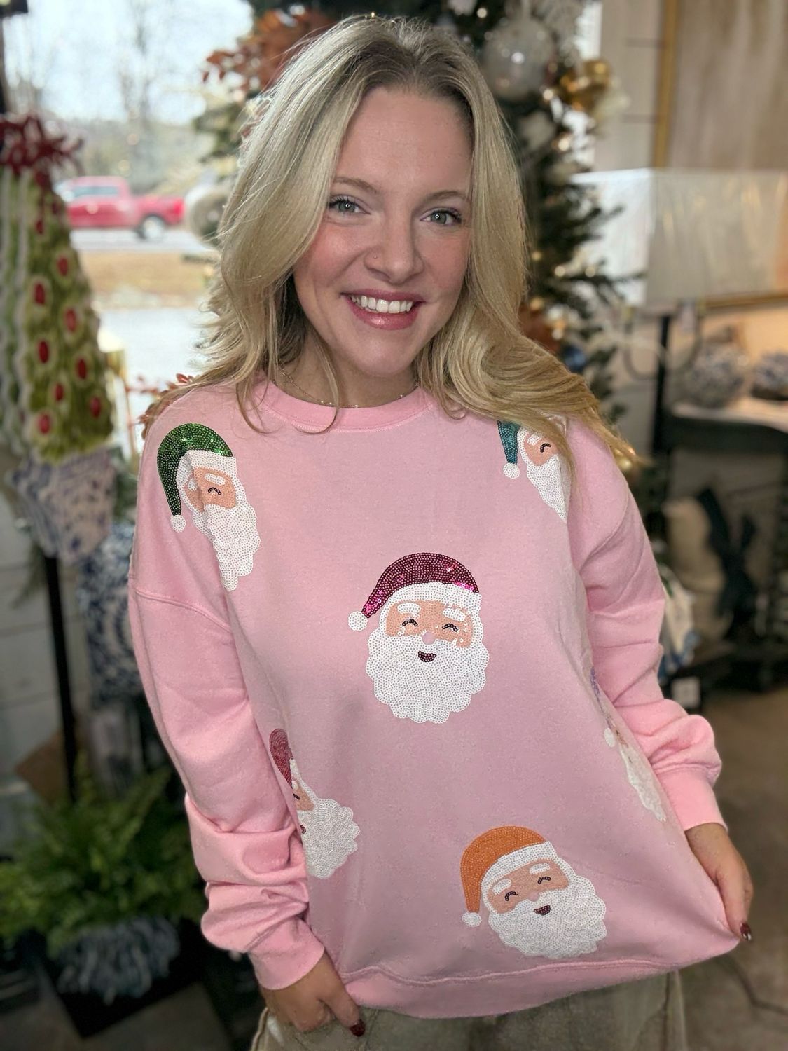 Blush Holiday Sparkle Sweatshirt