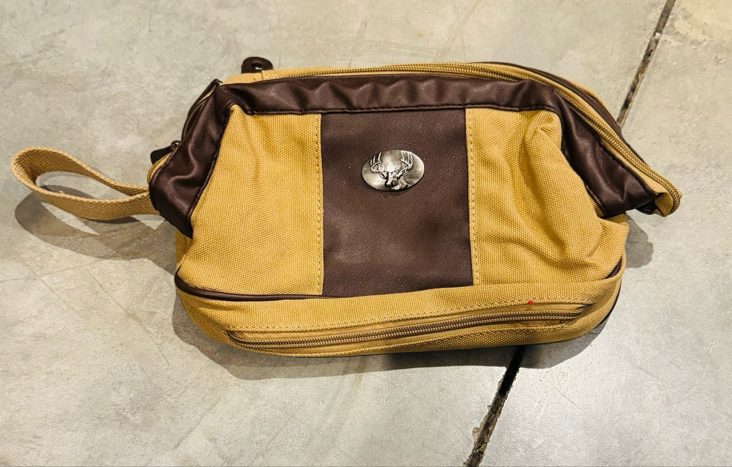 Khaki Canvas Shave Kit-Buck