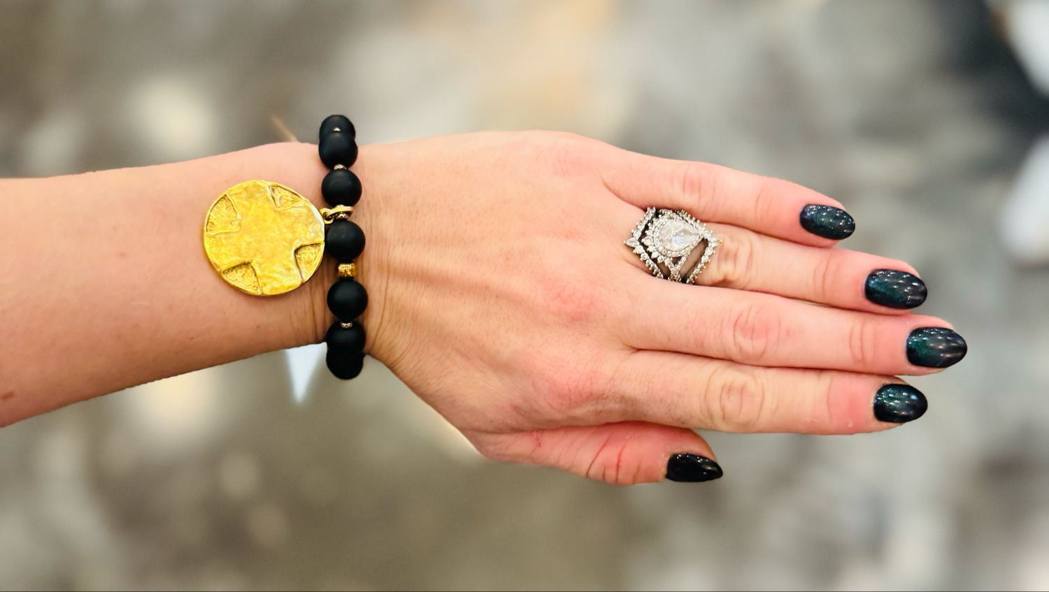 VG The Lord's Prayers Bracelet-Black