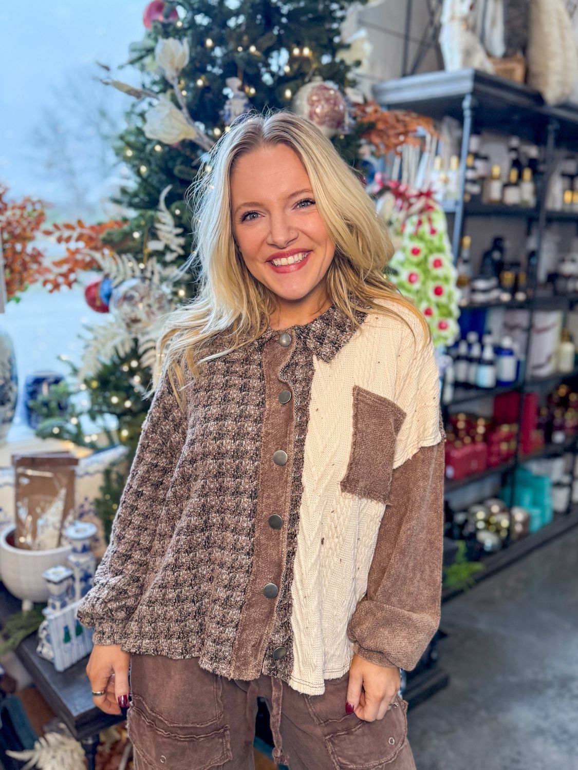 RD Chocolate Tweed Shacket