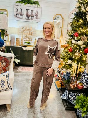 Ashed Oak Animal Print Pant