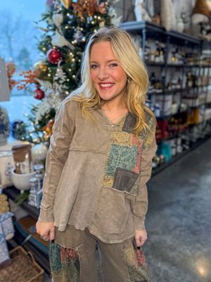 Vintage Olive Bandana Top