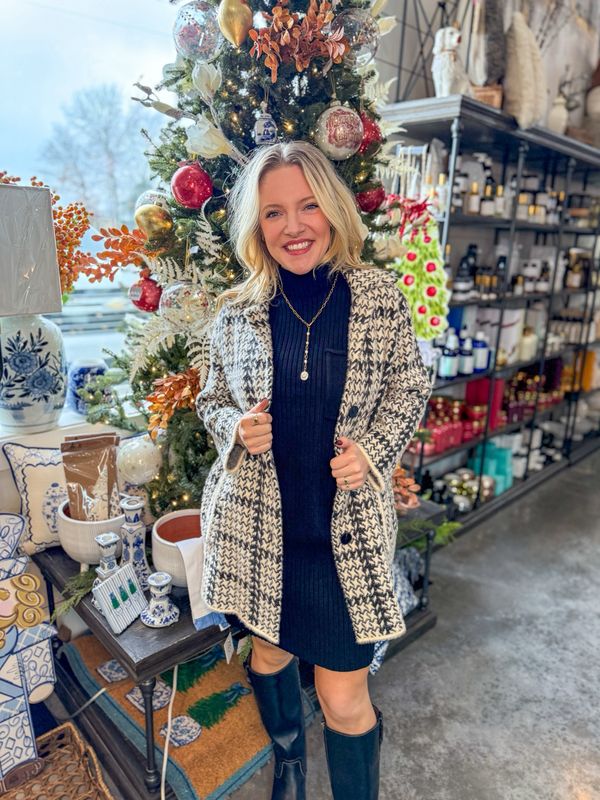 Winter White Lapel Collar Cardigan