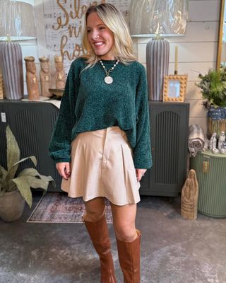 CH Skyline Chenille Top-Dark Green