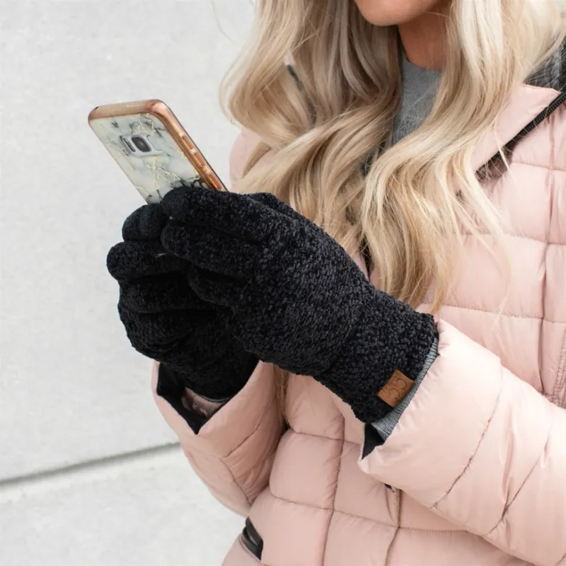 CC Chenille Touchscreen Glove-Black