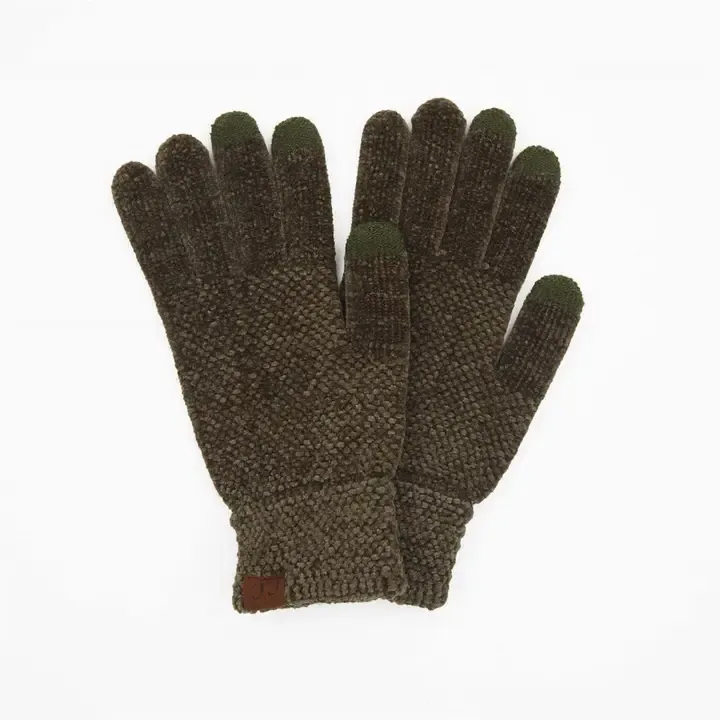 CC Chenille Touchscreen Glove-Olive