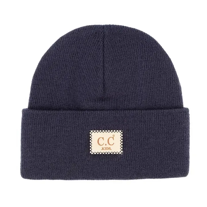 CC Kids Classic Ribbbed Beanie-Navy