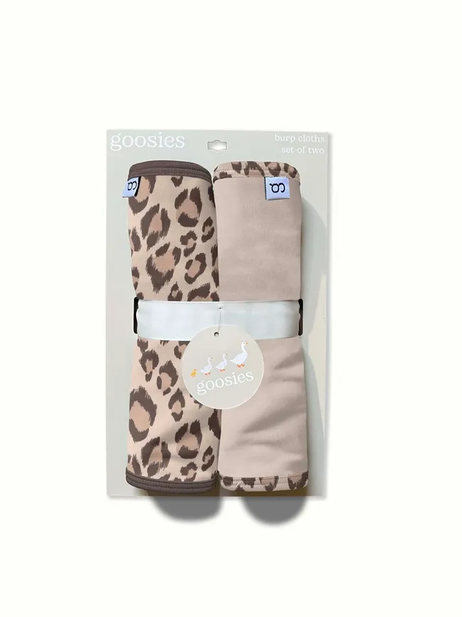 Classic Leopard Burp Cloth Set