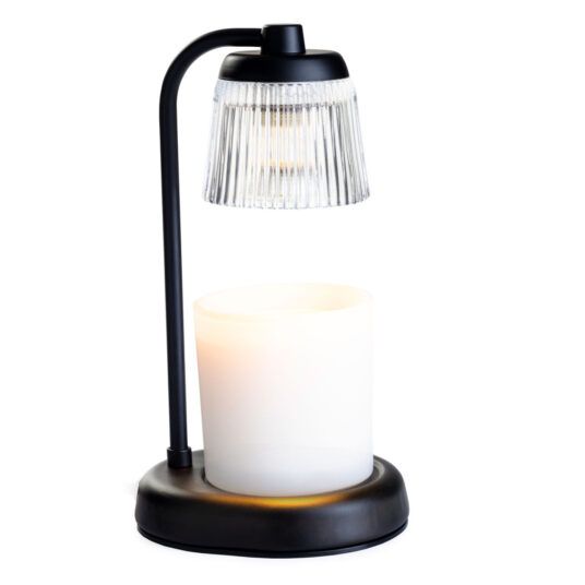 Fluted Glass Candle Warmer Lamp-Black