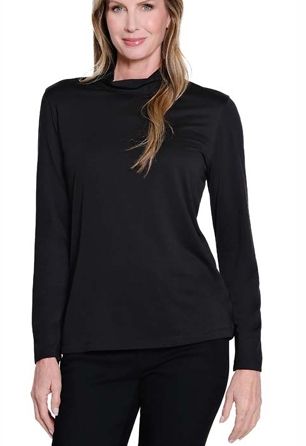 Black Mock Neck Top
