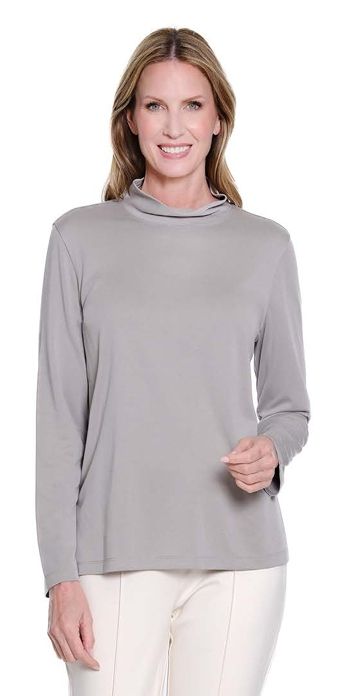 Frost Grey Mock Neck Top