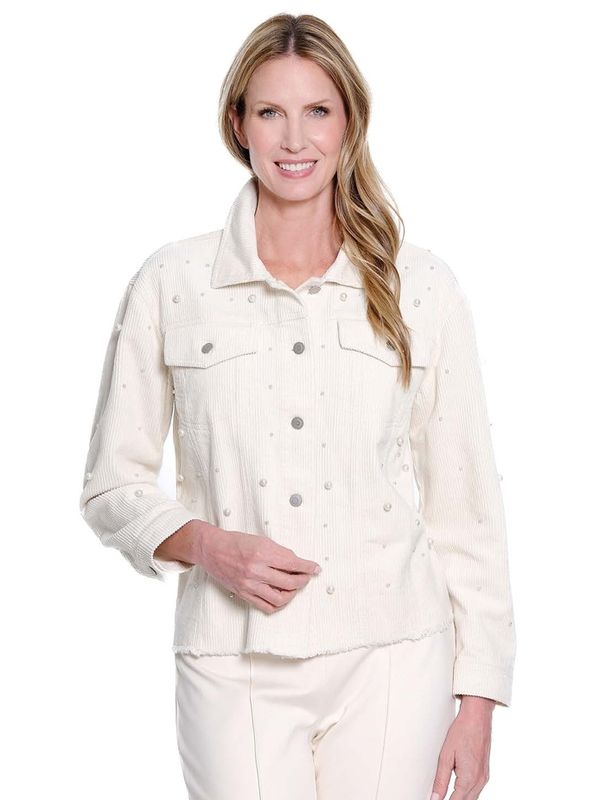 Winter White Embellished Jean Jacket