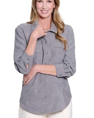 Granite Cuffed Button Front Top