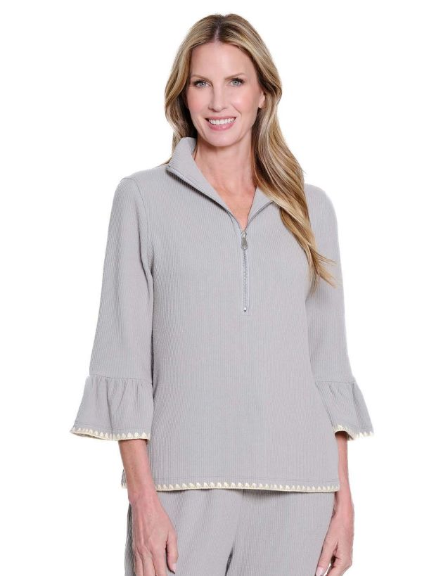 Frgrey Zip Collar Top