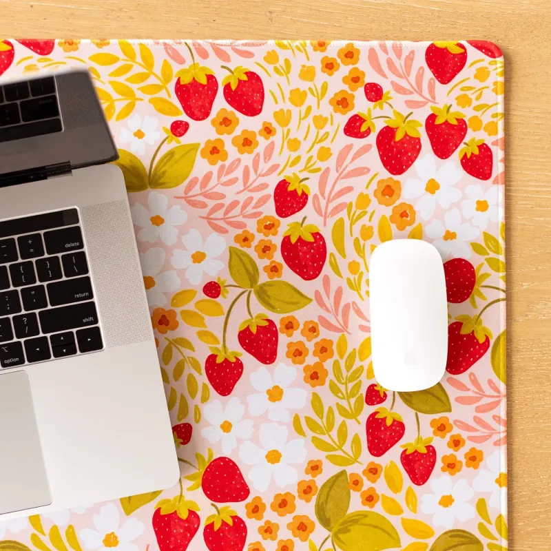 Strawberry Patch Desk Pad