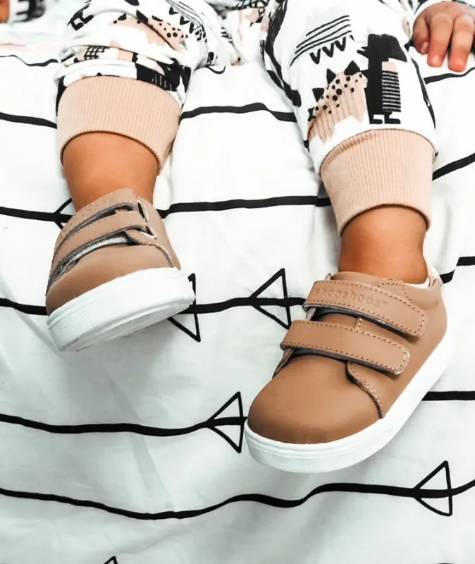 Brown Kicks-Toddler Leather Sneakers