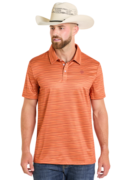 Orange Striated Polo