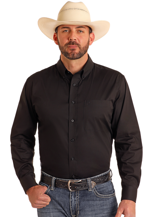 Solid Poplin Button Down-Charcoal