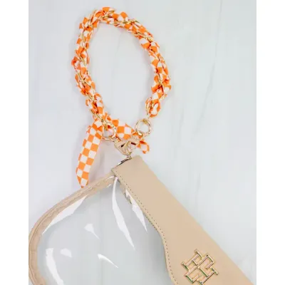 Serafina Scarf Purcse Chain Orange Check Serafina Scarf Purcse Chain Orange Check