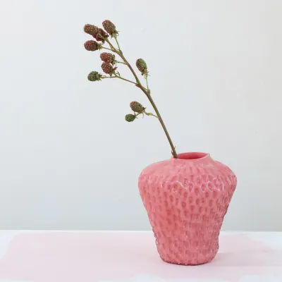 Glass Strawberry Shaped Vase