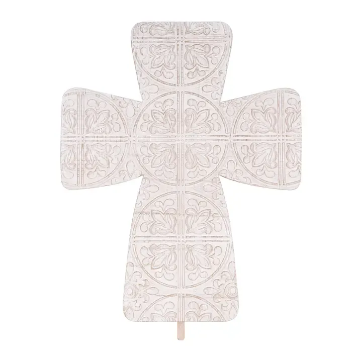 Embossed White Cross Topper