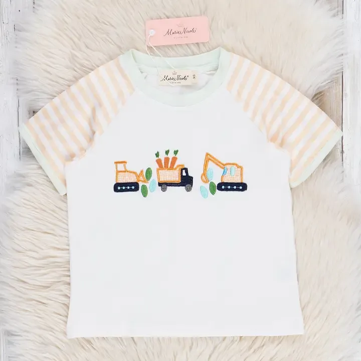 Striped Easter Consruction Raglan