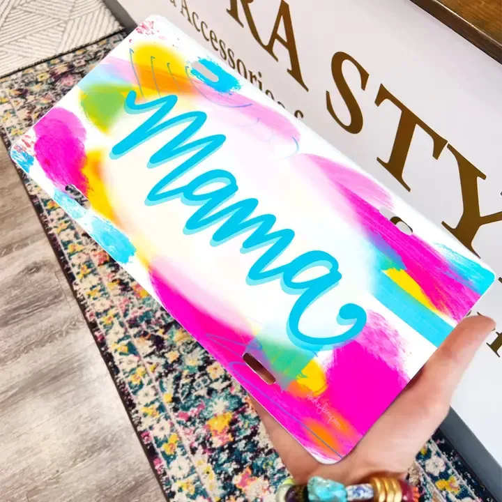 Mama Turq Abstract License Plate