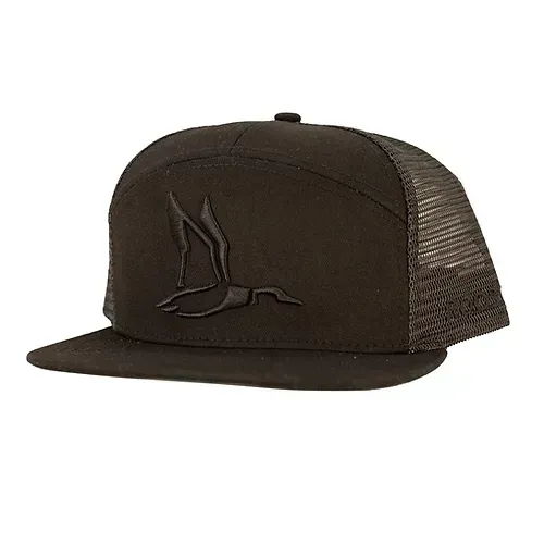 Roost 7 Panel Black Out 3D Puff Duck Hat
