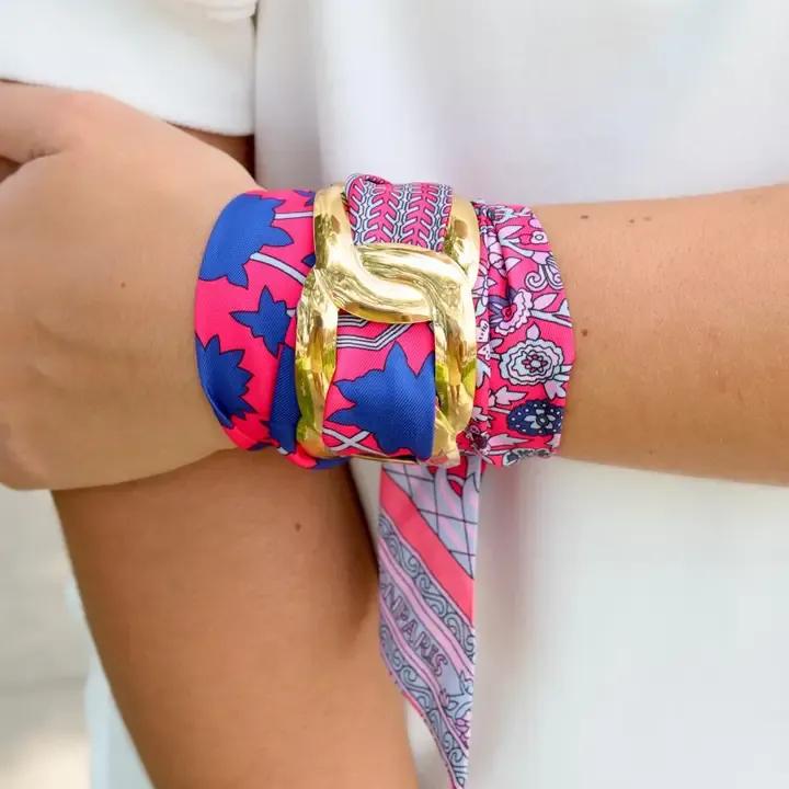 Sedgefield Scarf Bracelet Navy Red