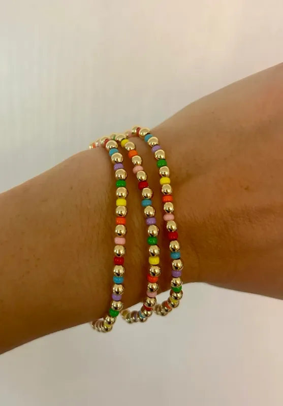 Summer Rainbow Stretchy Bracelet