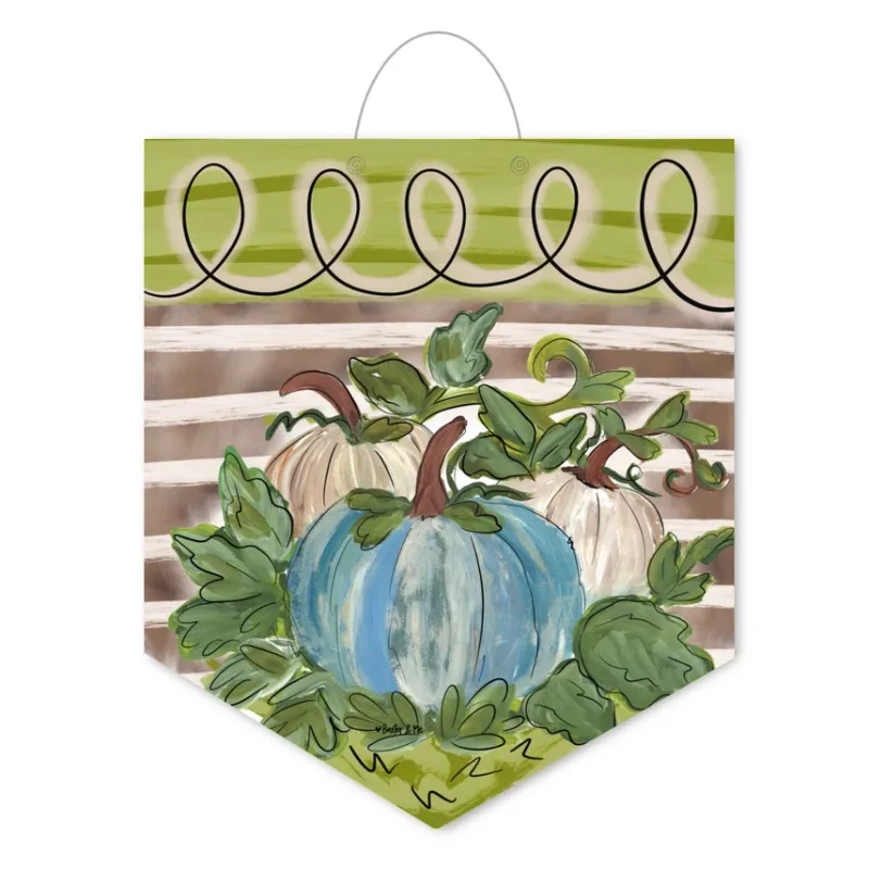 VG Striped Harvest Blue/White Door Hanger