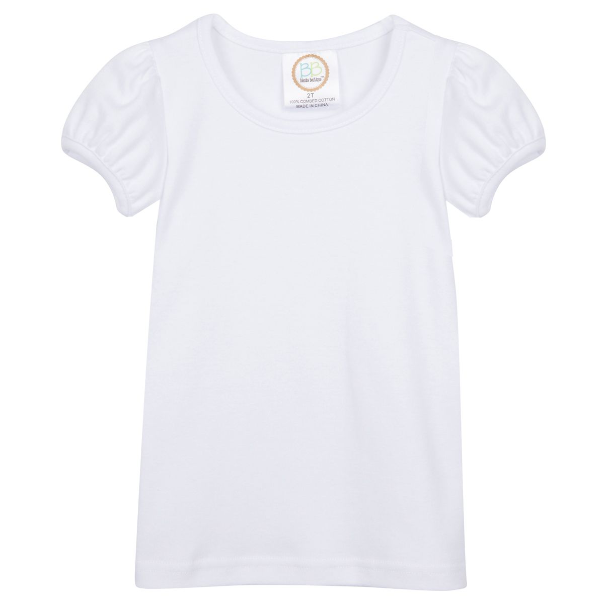 Blank Girl's SS Plain Tee - White, Size: 3T