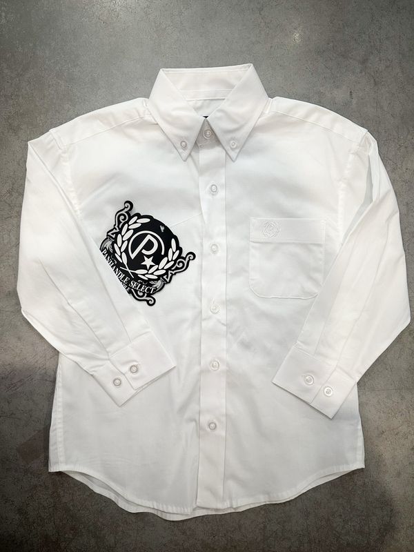 Boys Solid Poplin Button Down-White