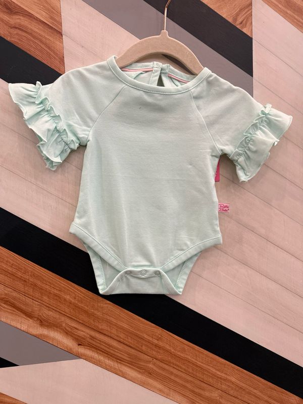 CS Lt Aqua Ruffle Bodysuit