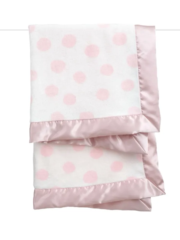 Powder Plush Deluxe Dot Blanket-Pink