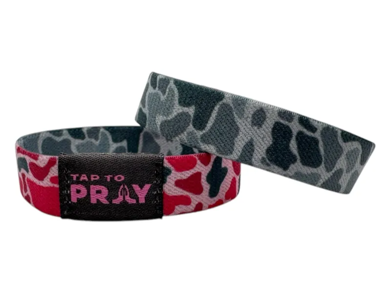 VG Tap to Pray Wristbands-River Rock Pink Camo