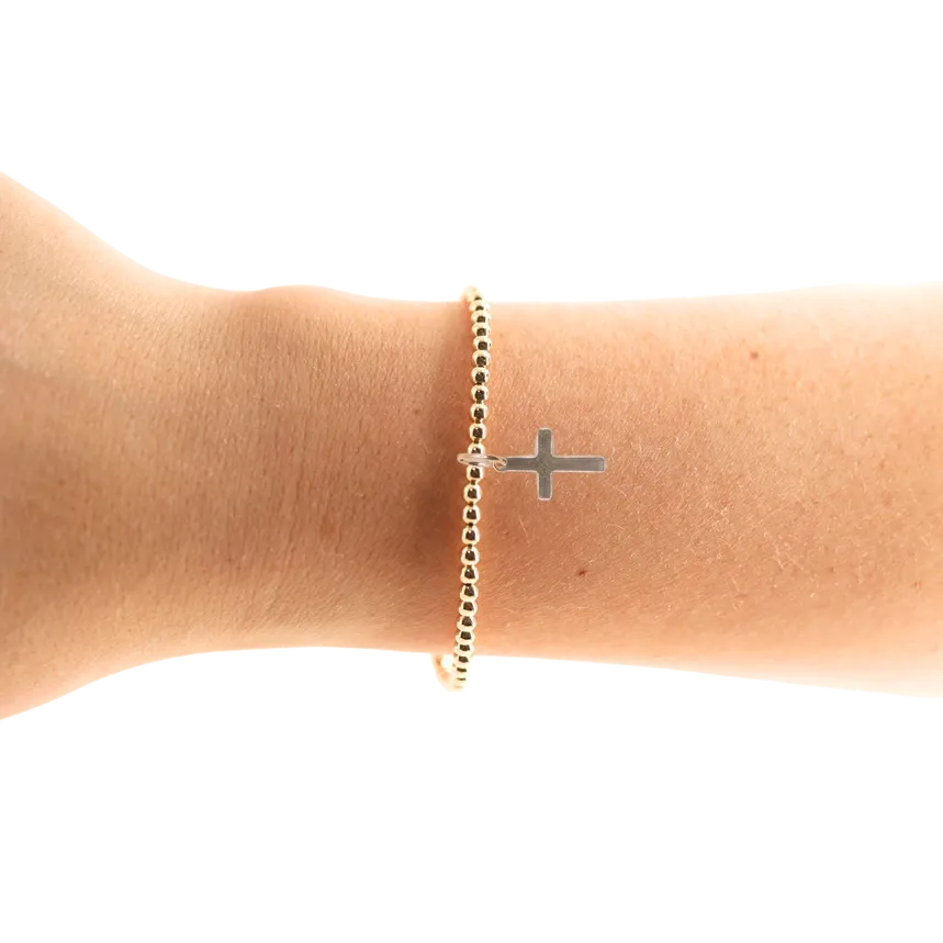 VG Cross Gold Charm Bracelet