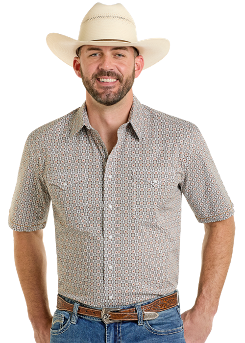 Tan Mens SS Snap