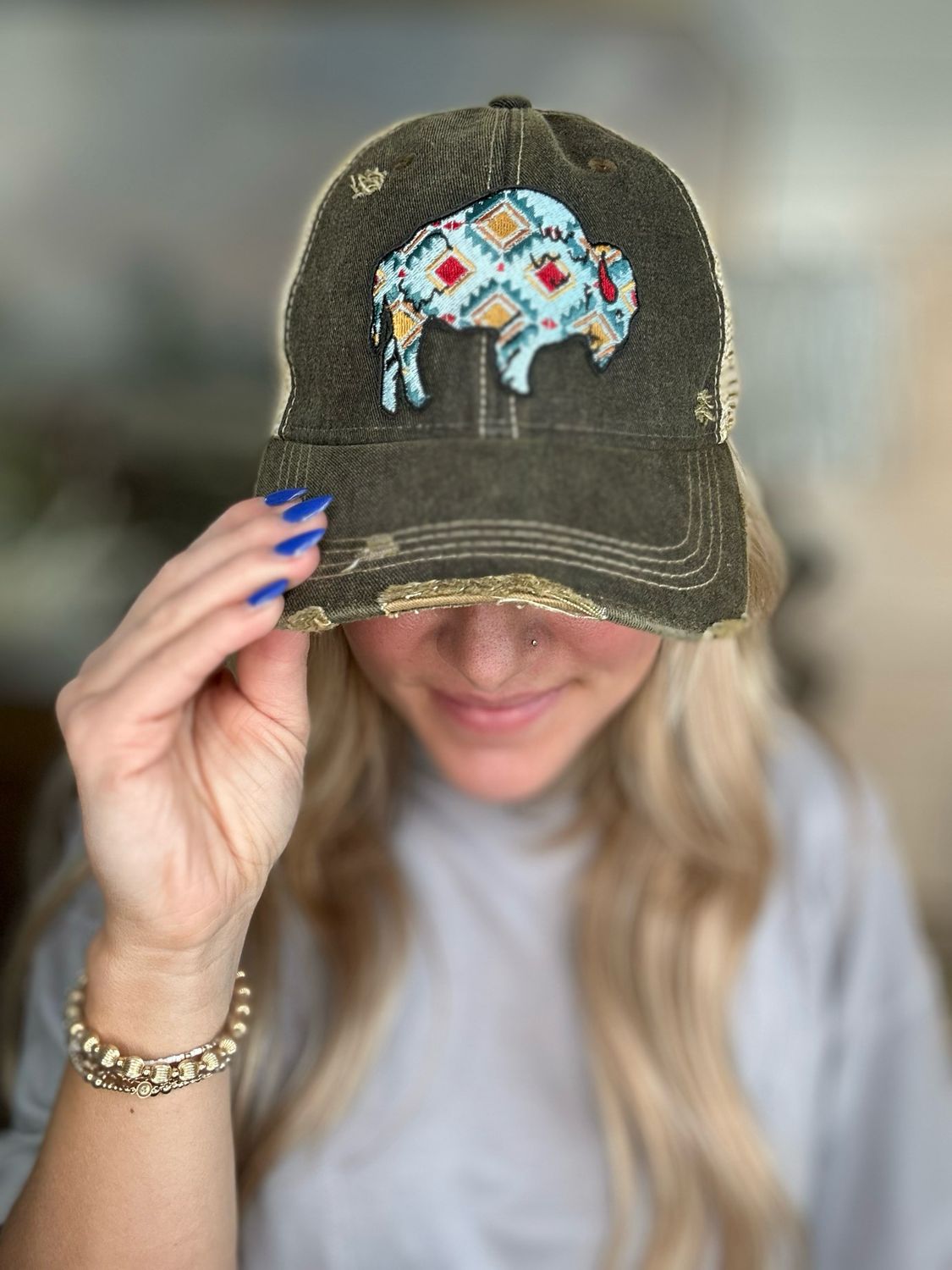 VG XOXO Hats-Blue Buffalo
