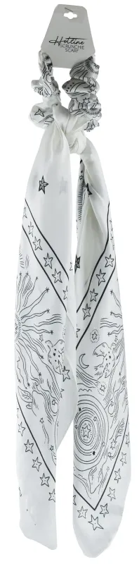 White/Black Scrunchie Scarf