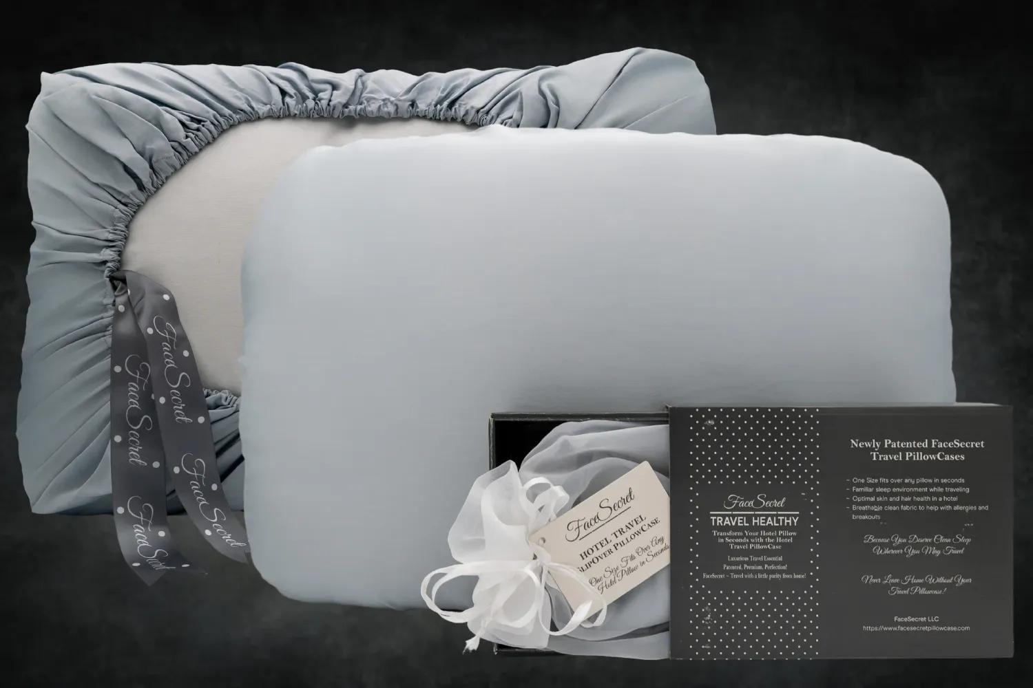 Certified Blue Cotton Travel Slipcover Pillowcase