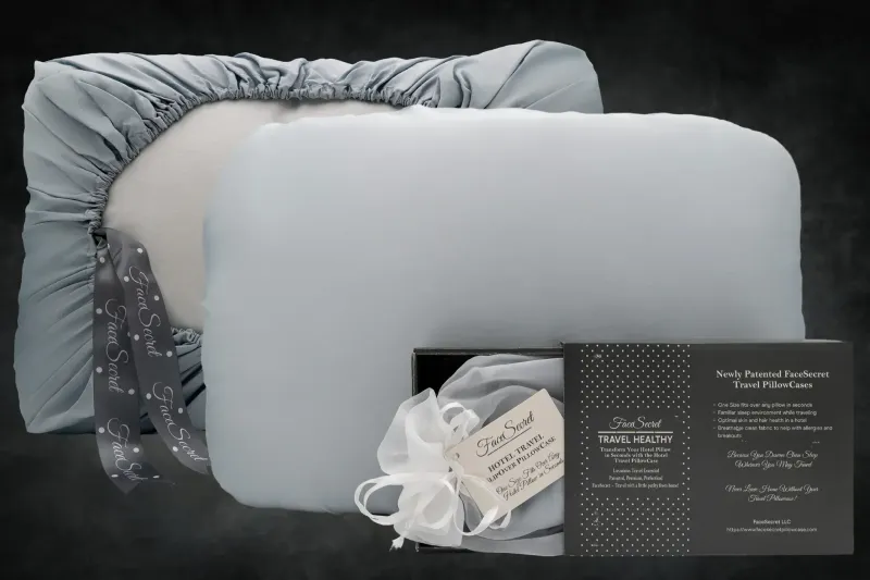 Certified Blue Cotton Travel Slipcover Pillowcase