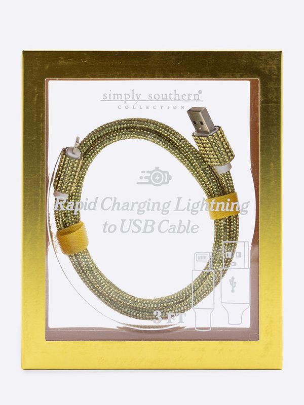 VG Tech Lightening Cable-Gold Glitter