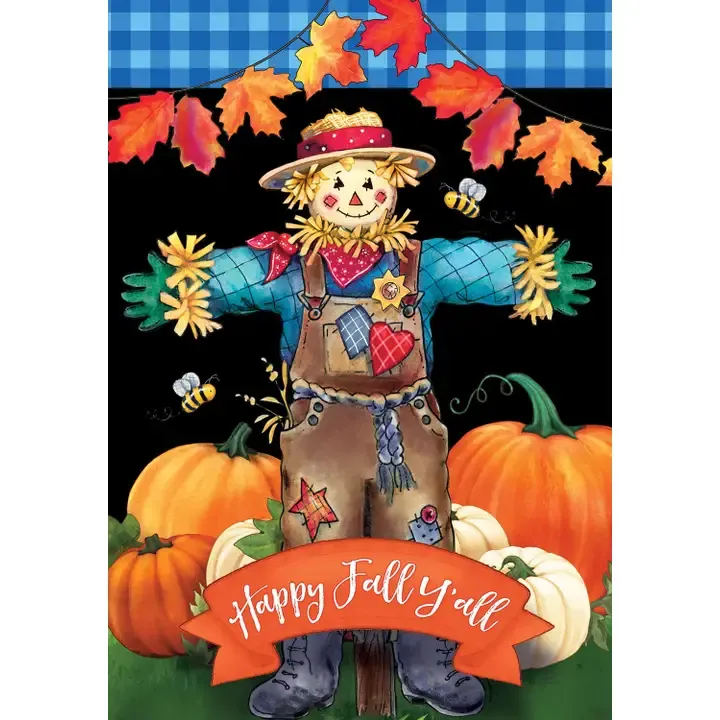 Scarecrow on Black Garden Flag