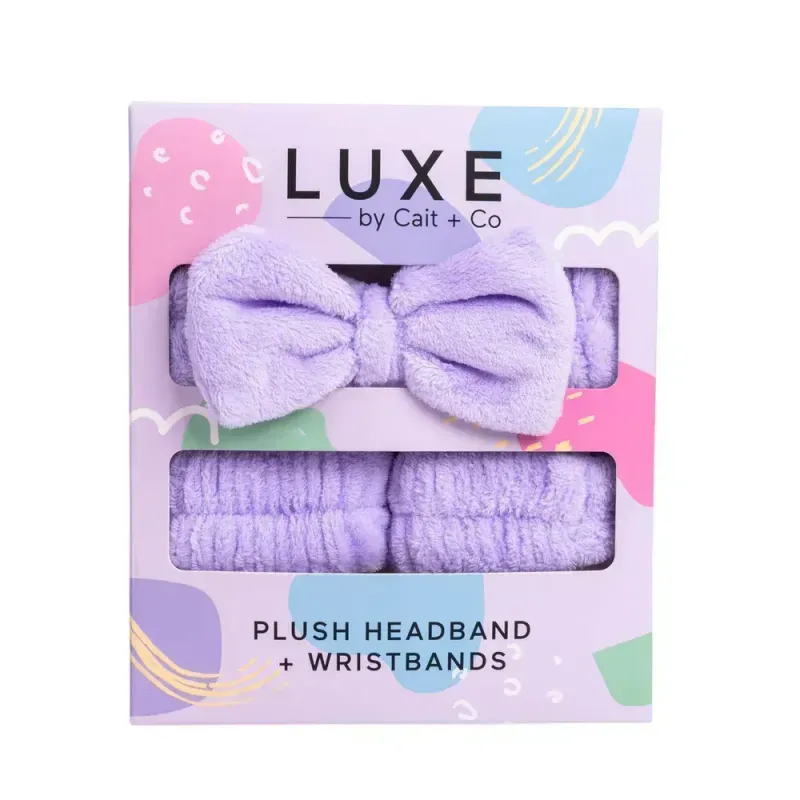 Luxe Headband + Wristbands-Purple