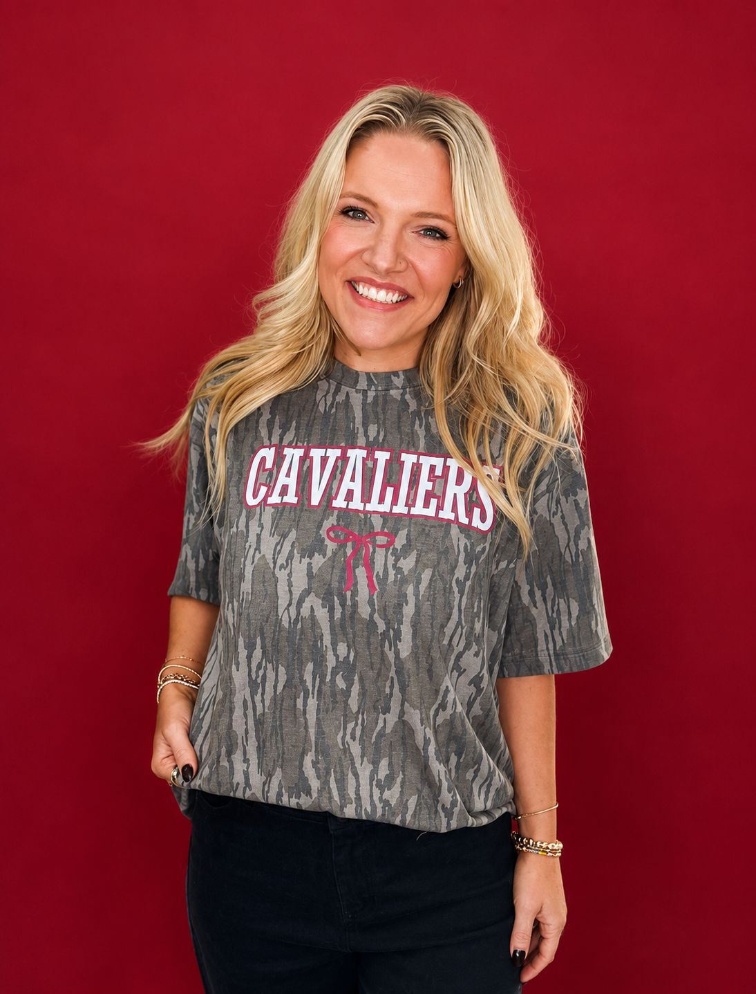 Camo Cavalier Script Tee