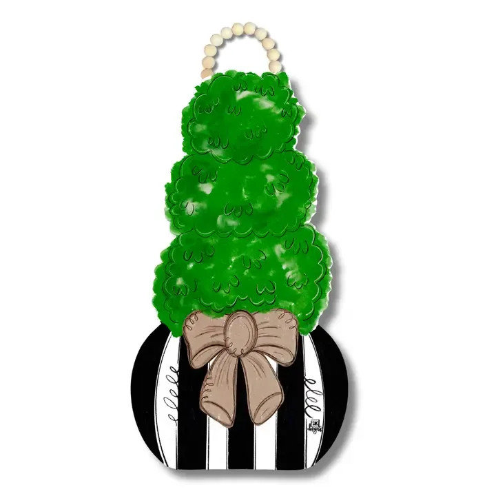 Mocha Topiary Door Hanger