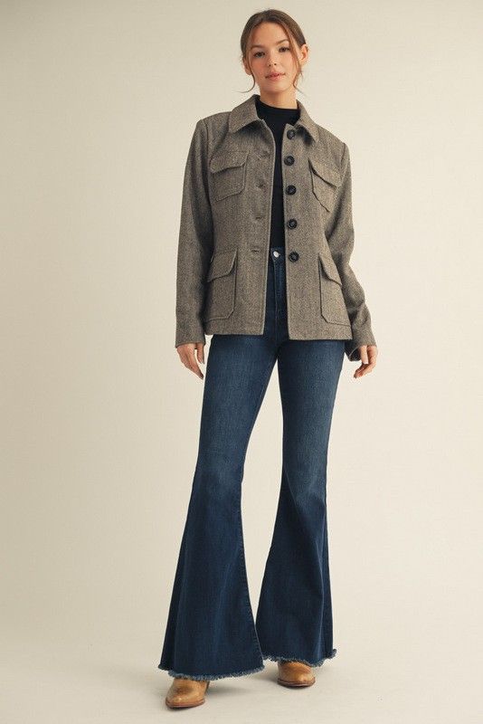 Aria Herringbone Jacket
