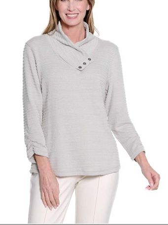 Grey Shirred Top