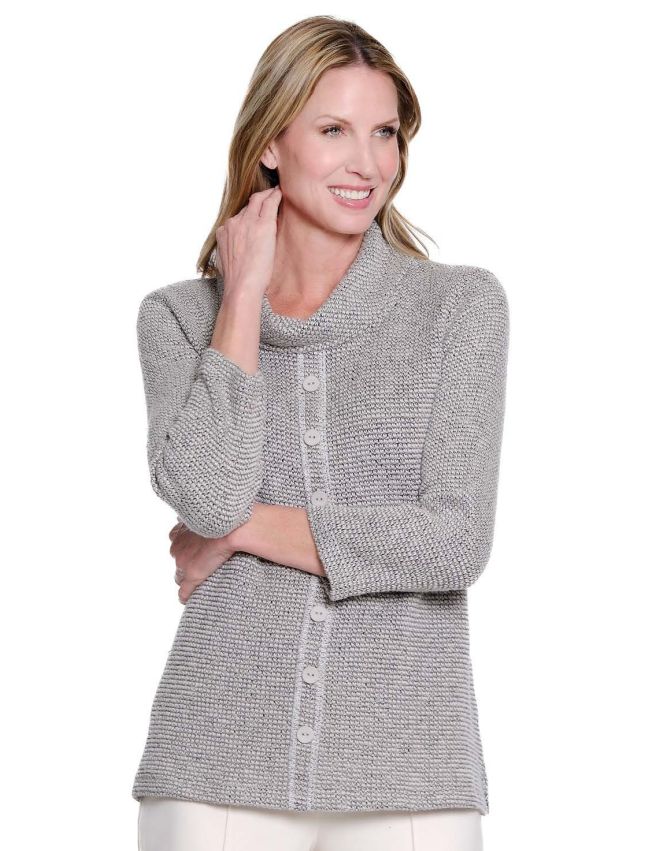 Grey Faux Bttn Top